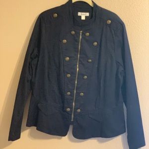 Plus Size, Dress Barn, Navy Blue, Military Style Jacket. Size 1x